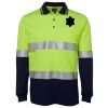 JB's HV L/S (D+N) COTTON BACK POLO LIME/NVY - XS Thumbnail