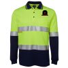 JB's HV L/S (D+N) COTTON BACK POLO LIME/NVY - XS Thumbnail