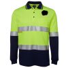 JB's HV L/S (D+N) COTTON BACK POLO LIME/NVY - XS Thumbnail